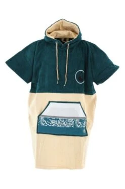 Wave Hawaii Cotton Velour Poncho Petrol